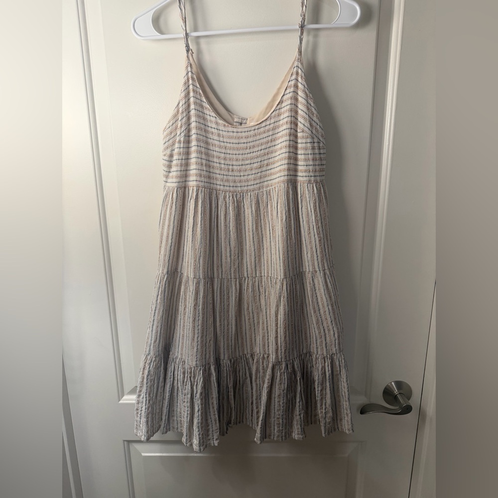 Love Riche Cream and Blue Striped Dress